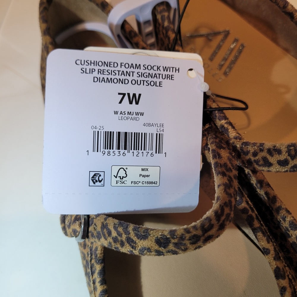 Aerosoles All Womens 7W Mary Jane Flats Leopard Print‎ Wide Width Cushioned NEW - Picture 6 of 8
